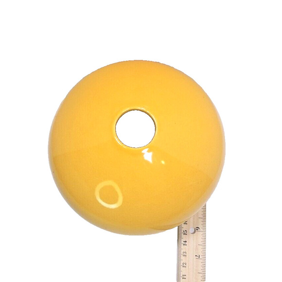 Modern Art Pottery Vases Set of 2 - Low Profile, Goldenrod Yellow, Unique Design - Picture 3 of 16